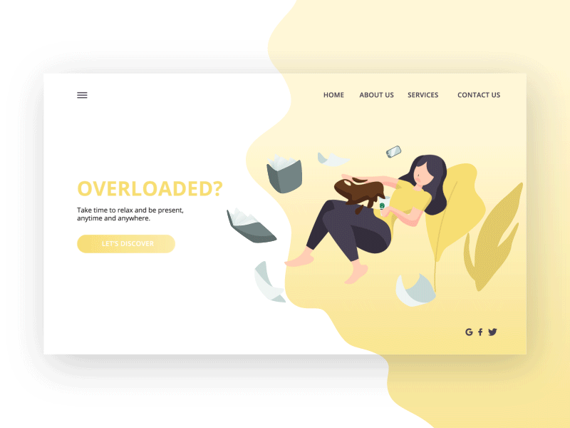 Overloaded : web x motion graphics animation app art character concept design flat graphics design illustration meditation motion motion animation motion design ui ux web website