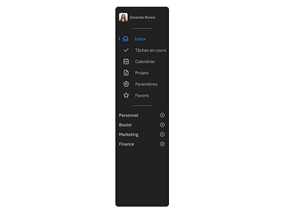 Sidebar for task manager app application design graphism interface ui ux webdesign