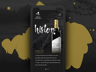 Winery Page Concept black white bottle drink gold history homepage mobile shop vineyard website wine winery