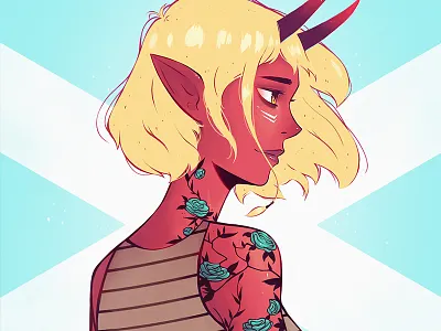 Oni character design culture design digital art digital painting drawing for hire illustration illustrator japan japan culture mithology oni painting