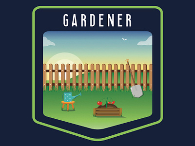 Gardener Badge badge design gradient icons illustration logo logo illustration