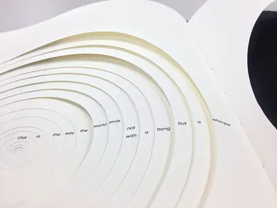 "The Hollow Men" concrete book book book binding concrete book cut out cut paper design editorial design poem t.s. elliot typography