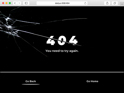 Daily UI 008 404 Page 404 page black mirror dailyui008