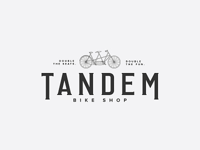 Bike Shop Logo bike bike logo bike ride bike shop biking branding design icon illustration logo tandem bike type vector