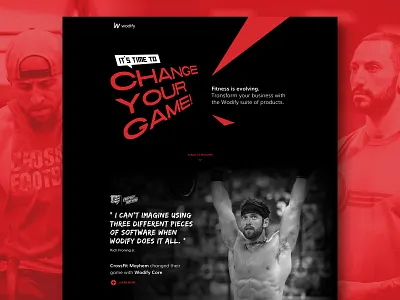 Game Changers 2018 - Landing page athletes black change crossfit crossfit games fitness app froning game landing page red rich testimonial website