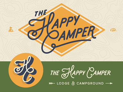 The Happy Camper Brand Elements branding camp campground camping identity lodge logo typography