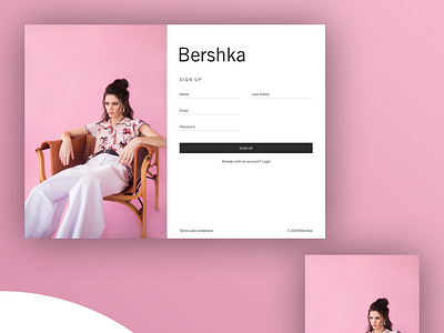 Sign up Bershka concept app bershka dailyui fashion ios ui ui ux design uix ux ux designer web website