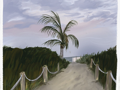 Miami Beach art beach branding concept art digitalart digitalpaint digitalpainting illustration krita landscape design landscape illustration