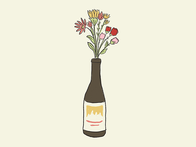 fleurs bottle brush fleur flowers illustration ipad pretty procreate wine