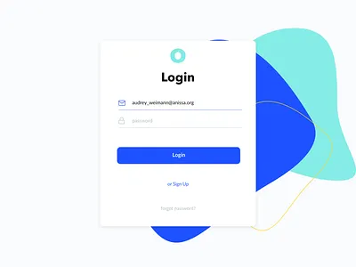 Clean Login blue clean flat login login form minimal o logo password sign in sign up sign up form