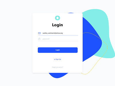 Clean Login blue clean flat login login form minimal o logo password sign in sign up sign up form