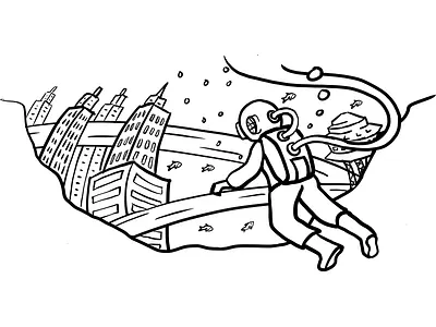 Waterland bottom bottom of the ocean bubbles clean fish illustration lineart loved man minimalist ocean oceanic oceanworld relax relaxing sea seaweed seaworld sleep sleeping