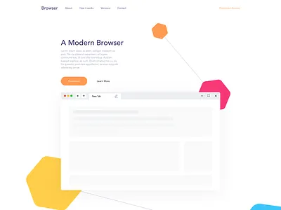 Landing Page Design for a New Browser landing page ui ux design xd