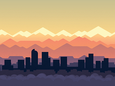 Mile High Sky city denver poster skyline vector