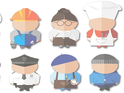 People of different professions. vector graphics, set, part 2 artist cook design logo professions set style teacher vector