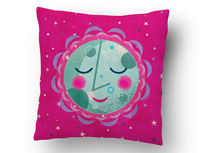 Dream Moon No 1 children art children illustration illustration moon pillow surface design