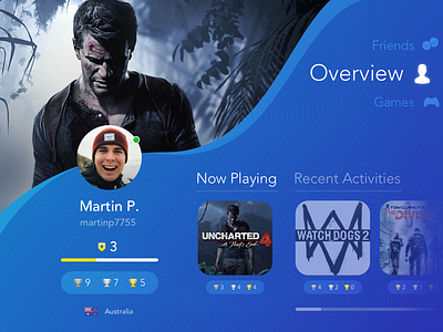 Daily UI - 006 User Profile console dailyui dailyui 006 design game play profile ui user