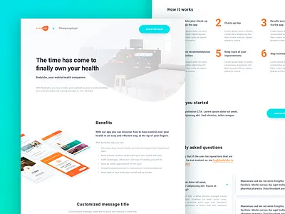 Registration page health app landing page landing page concept registration