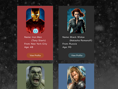 Info Card Design avenger dailyui dailyuichallange infocarddesign infocardui mobiledesign ui design uidesign
