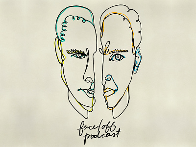 face/off podcast logo faceoff john travolta lineart logo nicholas cage paper