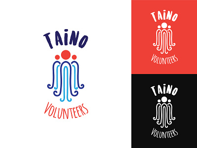 Taino Volunteers branding connection design flat friendly illustration logo minimal logo simple design vector waterfall