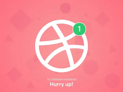 Dribble Invite 1x 1invite designer dribbble giveaway illustration invitation invite logo ui