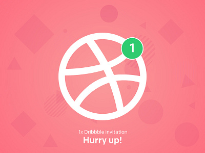 Dribble Invite 1x 1invite designer dribbble giveaway illustration invitation invite logo ui