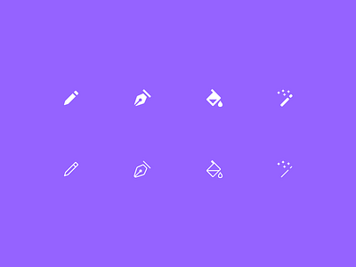 Design icons dropper edit fill flat glyph icon magic wand pen pencil