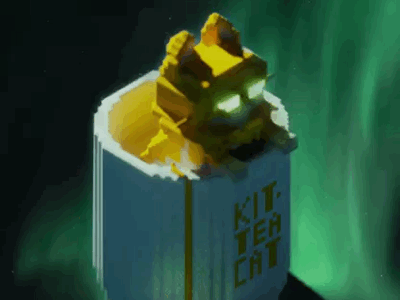 Keep calm and drink tea 3d aftereffect cat cat illustration cute graphic illustration light lighting magicavoxel neko video voxel voxel art