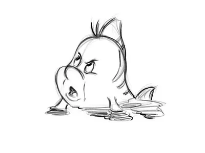 Флаундер 🌊🐬✨ sketch character conceptart