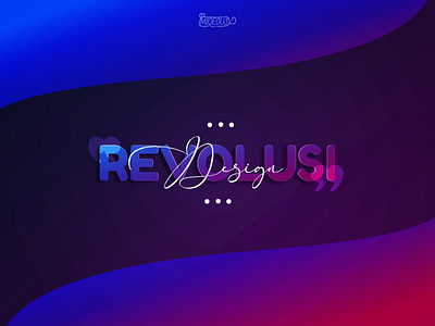 Revolusi Design blue color design gradient illustration illustrator poster typography