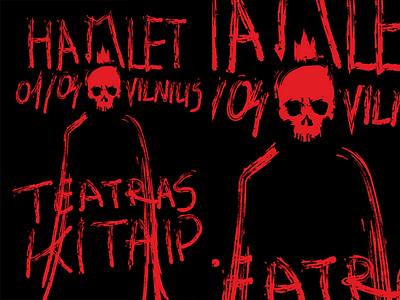 Fragment 179 brush dark hamlet minimal poster poster challange poster every day skull