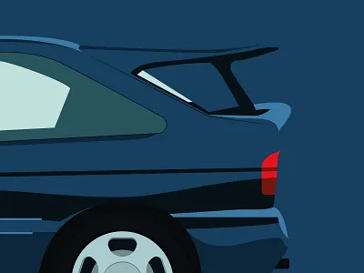 90s Escort Cosworth 90s abstract blue cars cosworth design escort flat design ford graphic design hatchback illustration minimal retro spoiler sporty vector