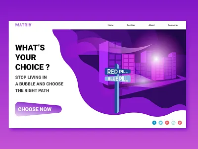 Matrix Landing Page adobe illustrator cc best design call to action colour palette dribbble best shot figma ui ux design user experience design user interaction user interface animation user interface design