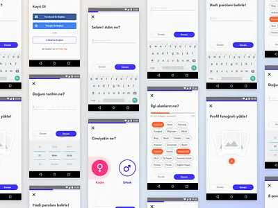 Social Media App Login Screens android android app app design app screens application design flow login login design login form register register form sign in sign up social media app ui ux