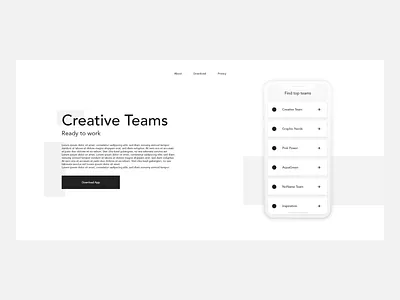 Creative Teams - Web Design adobe xd concept design webdesign