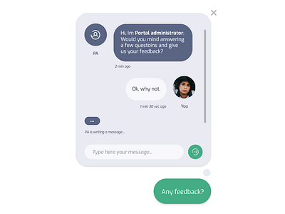 Portal Feedback chat bot chat box conversation illustraor interace message ui ui ux web interface