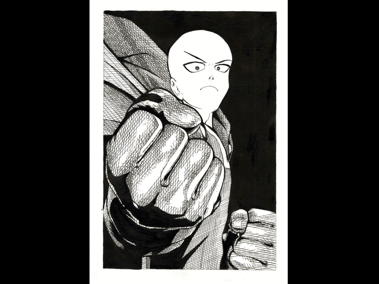 Saitama anime illustration one punchman
