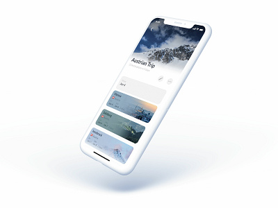 Tour — Trip Screen, Trip Planning App activity app calendar destination flat flight mobile mockup mountain phone photo plan planner planning screen tour travel trip ui ux