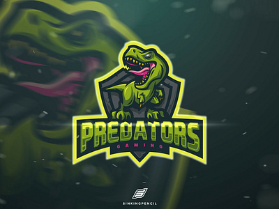 PREDATORS branding design esportlogo illustration logo logotype mascot mascot logo sinkingpencil trex vector