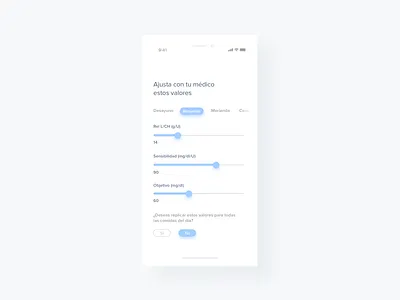 Medical Diabetes app app clean controller diabetes iphone minimal ui view white
