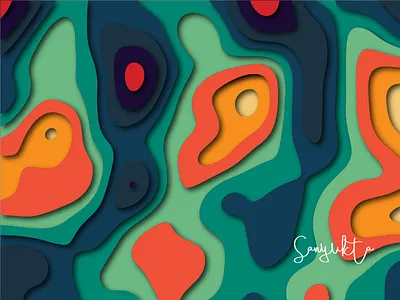 Paper Cut design flat design illustration paper art pattern