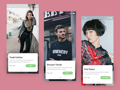 Onboarding for a fashion app onboarding ui uidesign ux