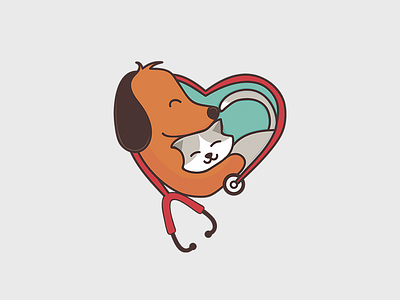 Dog and cat logo illustration cat clinic dog dog and cat illustration logo logotype pet care pet logo vector veterinarian veterinary