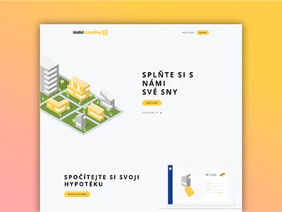 Mortgage broker website clean design isometric illustration one page website webdesign wordpress