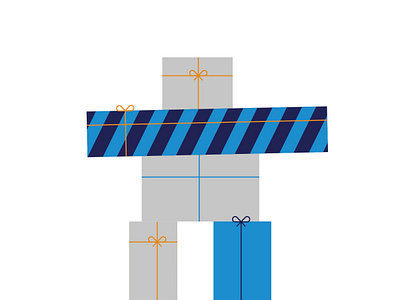 Christmas inukshuk christmas fun gift icon illustration inukshuk minimalist noel presents