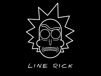 Rick design flat icon illustration line art rick and morty vector art