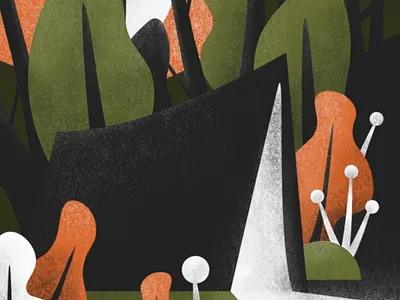 Tent 2d art camping color design flowers forest logo hiking illustration moon moonlight plant tent texture tree vector