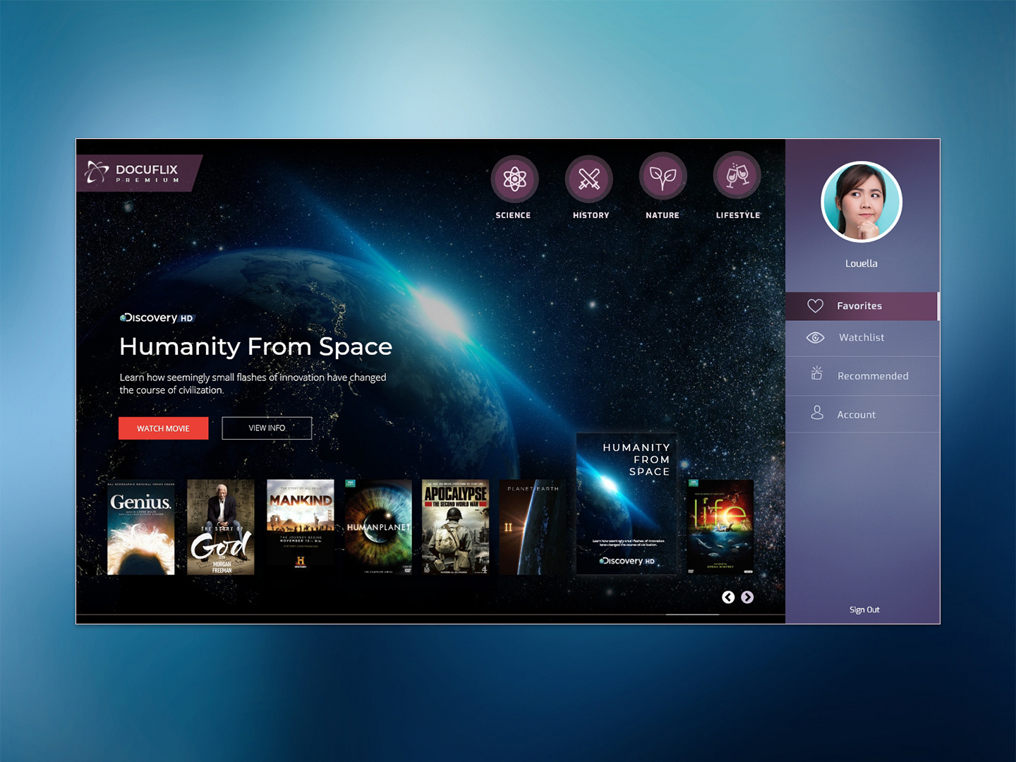 Example of Documentary Streaming App