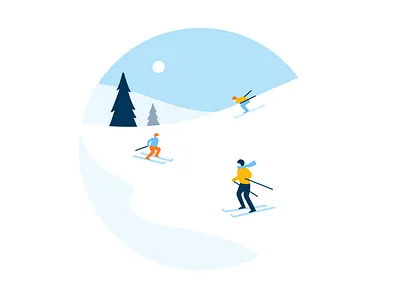 January illustration january product illustration ski skiing slope vector winter